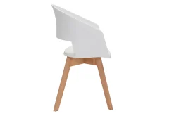 Miliboo Skandinavischer Stuhl in Weiß und hellem Holz PRISMA* Design-stühle