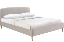 Miliboo Skandinavisches Bett 140 x 200 cm Stoff Beige NIELS* Betten Für Erwachsene