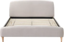 Miliboo Skandinavisches Bett 160 x 200 cm Stoff Beige NIELS* Betten Für Erwachsene