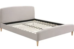 Miliboo Skandinavisches Bett 160 x 200 cm Stoff Beige NIELS* Betten Für Erwachsene
