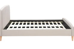 Miliboo Skandinavisches Bett 160 x 200 cm Stoff Beige NIELS* Betten Für Erwachsene