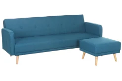 Miliboo Skandinavisches Eck-Schlafsofa entenblau ULLA* Schlafsofas|Ecksofas