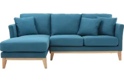 Miliboo Skandinavisches Ecksofa links OSLO aus blaugrünem, abziehbarem Stoff* Ecksofas