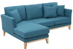 Miliboo Skandinavisches Ecksofa links OSLO aus blaugrünem, abziehbarem Stoff* Ecksofas