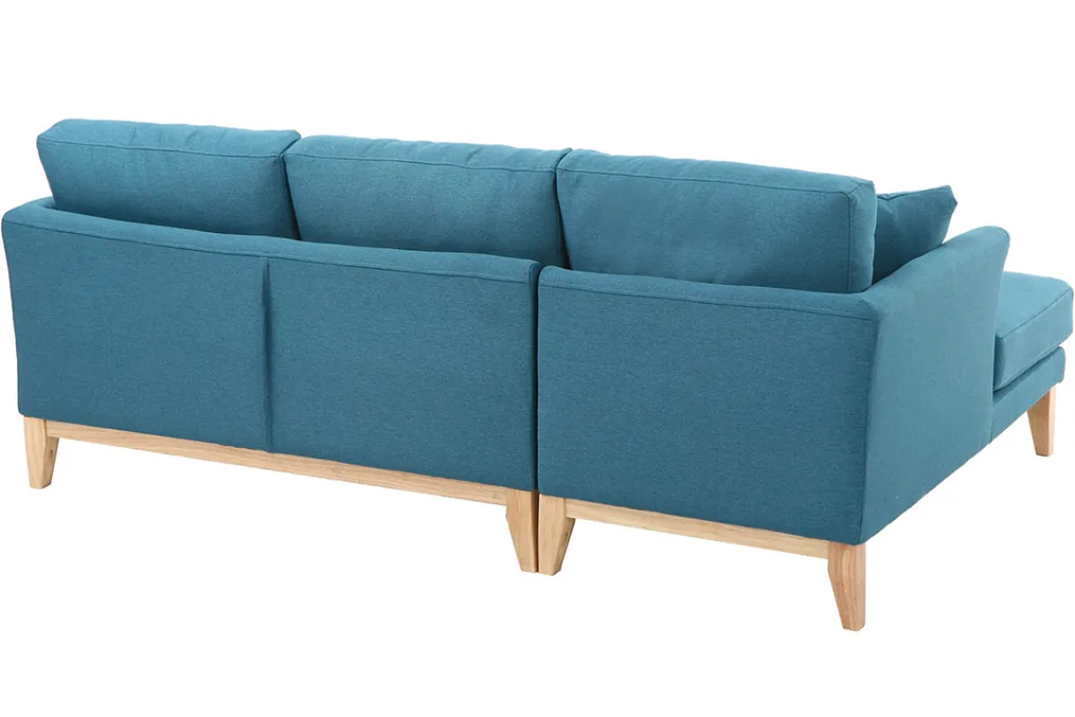 Miliboo Skandinavisches Ecksofa links OSLO aus blaugrünem, abziehbarem Stoff* Ecksofas