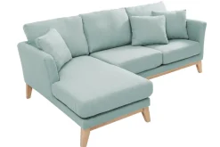 Miliboo Skandinavisches Ecksofa links OSLO aus lagunengrünem, abziehbarem Stoff* Ecksofas