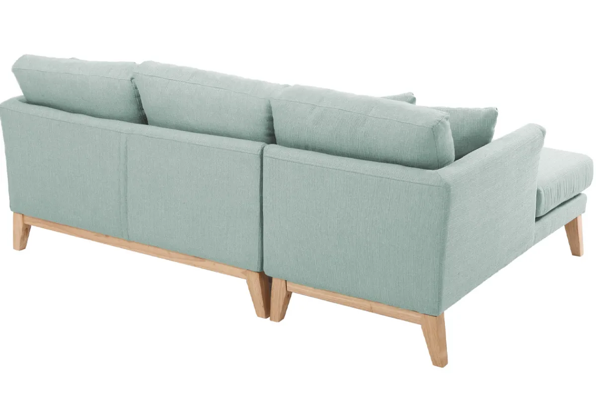 Miliboo Skandinavisches Ecksofa links OSLO aus lagunengrünem, abziehbarem Stoff* Ecksofas