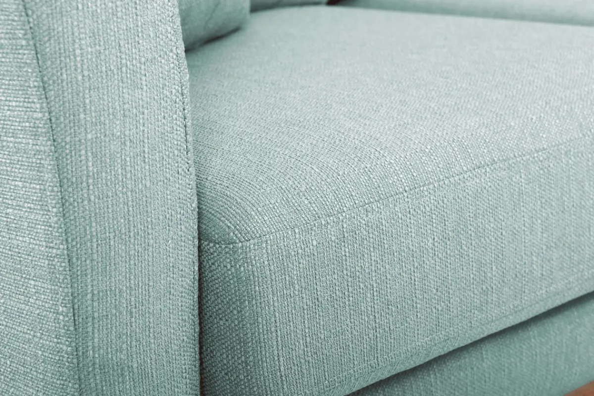 Miliboo Skandinavisches Ecksofa links OSLO aus lagunengrünem, abziehbarem Stoff* Ecksofas