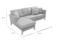 Miliboo Skandinavisches Ecksofa links OSLO aus lagunengrünem, abziehbarem Stoff* Ecksofas