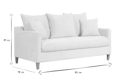 Miliboo Skandinavisches Schlafsofa aus beigem Stoff mit Samteffekt und hellem Holz 3-Sitzer LOUISE* Schlafsofas