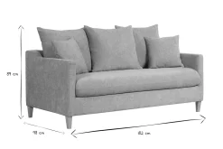 Miliboo Skandinavisches Schlafsofa aus taupefarbenem Stoff mit Samteffekt und hellem Holz 3-Sitzer LOUISE* Schlafsofas