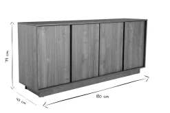 Miliboo Skandinavisches Sideboard mit 4 Türen in Eichenholzoptik B180 cm COMO* Sideboards