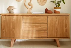 Miliboo Skandinavisches Sideboard aus Esche mit Türen und Schubladen 160 cm FIFTIES* Sideboards