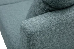 Miliboo Skandinavisches 3/4-Sitzer-Ecksofa linksseitig mit abziehbarem, graugrünem Stoff und hellem Holz OSLO* Ecksofas