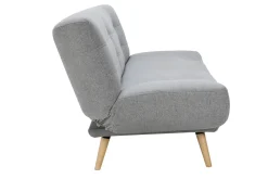Miliboo Skandinavisches 3-Sitzer-Schlafsofa hellgrauer Stoff und Holz FAGUO* Schlafsofas