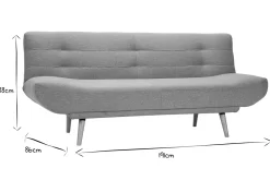 Miliboo Skandinavisches 3-Sitzer-Schlafsofa hellgrauer Stoff und Holz FAGUO* Schlafsofas