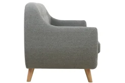 Miliboo Skandinavisches 3-Sitzer-Sofa mit hellgrauem abnehmbarem Bezug und Holz YNOK* Design-sofas