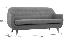 Miliboo Skandinavisches 3-Sitzer-Sofa mit hellgrauem abnehmbarem Bezug und Holz YNOK* Design-sofas