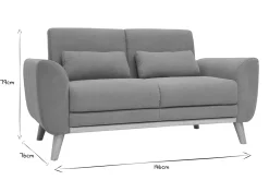 Miliboo Skandinavisches 2-Sitzer-Sofa in gelb Samt EKTOR* Design-sofas