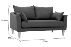 Miliboo Skandinavisches 2-Sitzer-Sofa Khaki KATE* Design-sofas
