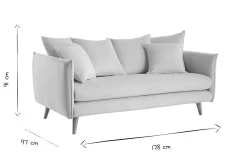 Miliboo Skandinavisches 3-Sitzer-Sofa beige OLYMPIA* Design-sofas