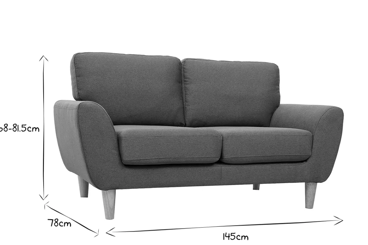 Miliboo Skandinavisches 2-Sitzer-Sofa in enteblauem Stoff ALICE* Design-sofas