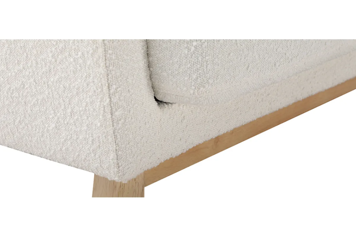 Miliboo Skandinavisches 2-Sitzer-Sofa mit abnehmbarem Bezug in Weiß mit Bouclé-Wolleffekt und Holzfüßen OSLO* Design-sofas