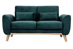 Miliboo Skandinavisches 2-Sitzer-Sofa in petrol Samt EKTOR* Design-sofas