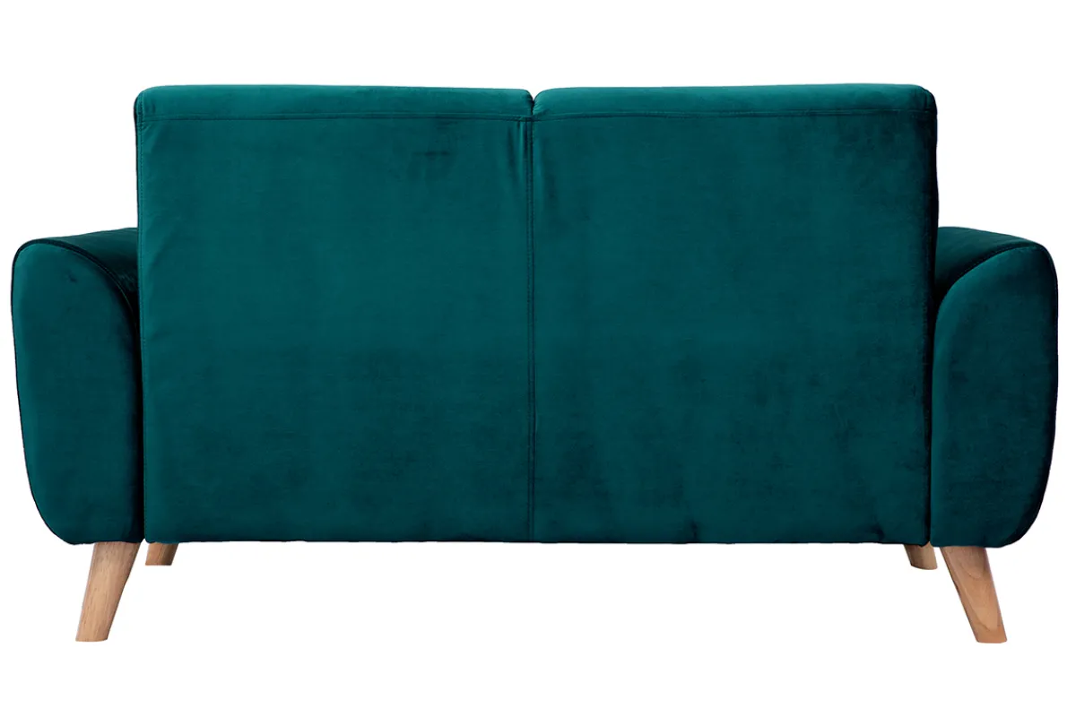 Miliboo Skandinavisches 2-Sitzer-Sofa in petrol Samt EKTOR* Design-sofas