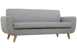 Miliboo Skandinavisches 3-Sitzer-Sofa in Hellgrau und Holz PURE* Design-sofas