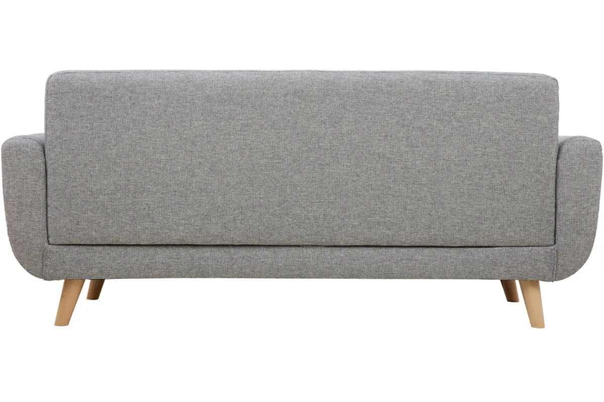 Miliboo Skandinavisches 3-Sitzer-Sofa in Hellgrau und Holz PURE* Design-sofas