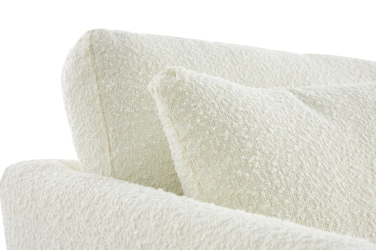Miliboo Skandinavisches 3-Sitzer-Sofa mit abnehmbarem Bezug in Weiß mit Bouclé-Wolleffekt OSLO* Design-sofas