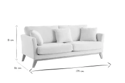 Miliboo Skandinavisches 3-Sitzer-Sofa mit abnehmbarem Bezug in Weiß mit Bouclé-Wolleffekt OSLO* Design-sofas