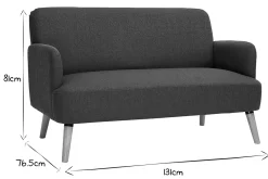 Miliboo Skandinavisches 2-Sitzer-Sofa aus entenblauem Stoff und hellem Holz ISKO* Design-sofas