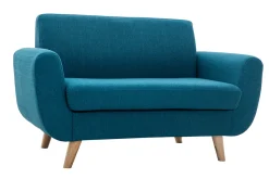 Miliboo Skandinavisches 2-Sitzer-Sofa in Entenblau aus massivem Hevea PURE* Design-sofas