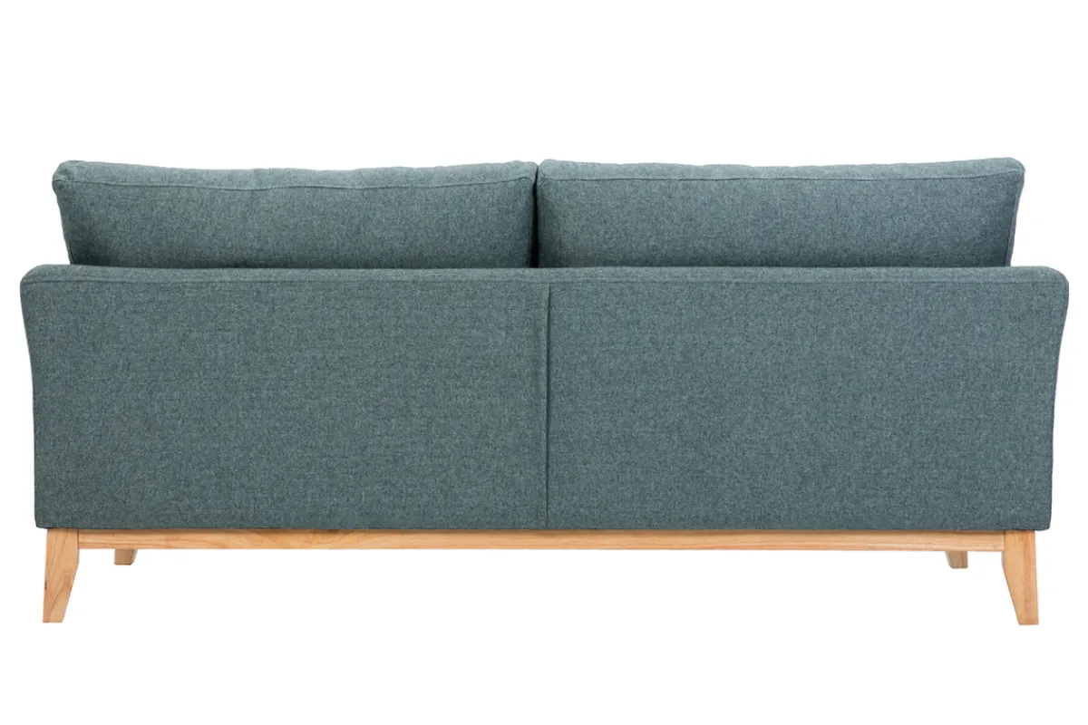 Miliboo Skandinavisches 3-Sitzer-Sofa mit abnehmbarem Bezug aus graugrünem Stoff und hellem Holz OSLO* Design-sofas