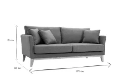 Miliboo Skandinavisches 3-Sitzer-Sofa mit abnehmbarem Bezug aus graugrünem Stoff und hellem Holz OSLO* Design-sofas