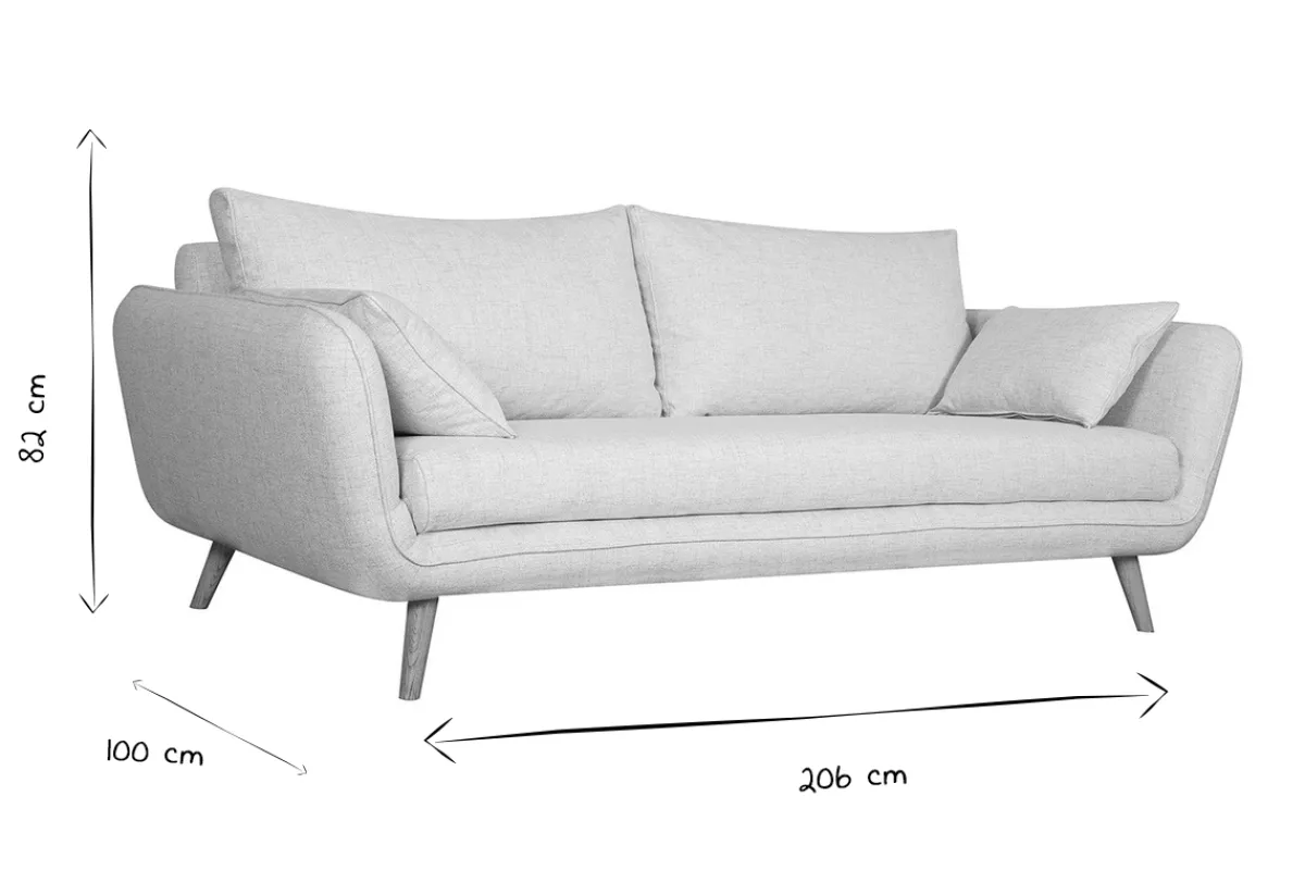 Miliboo Skandinavisches 3-Sitzer-Sofa beige CREEP* Design-sofas