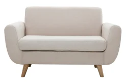 Miliboo Skandinavisches 2-Sitzer-Sofa in Beige aus massivem Hevea PURE* Design-sofas