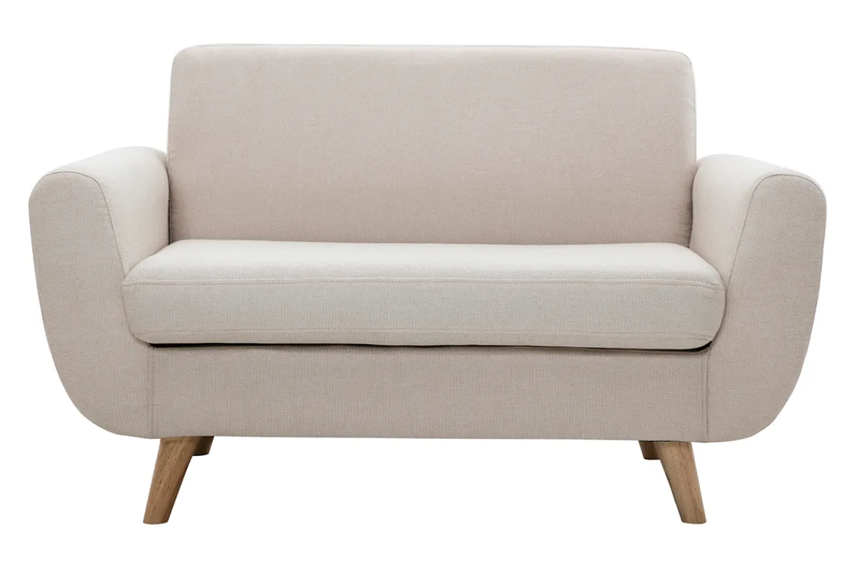 Miliboo Skandinavisches 2-Sitzer-Sofa in Beige aus massivem Hevea PURE* Design-sofas