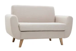 Miliboo Skandinavisches 2-Sitzer-Sofa in Beige aus massivem Hevea PURE* Design-sofas