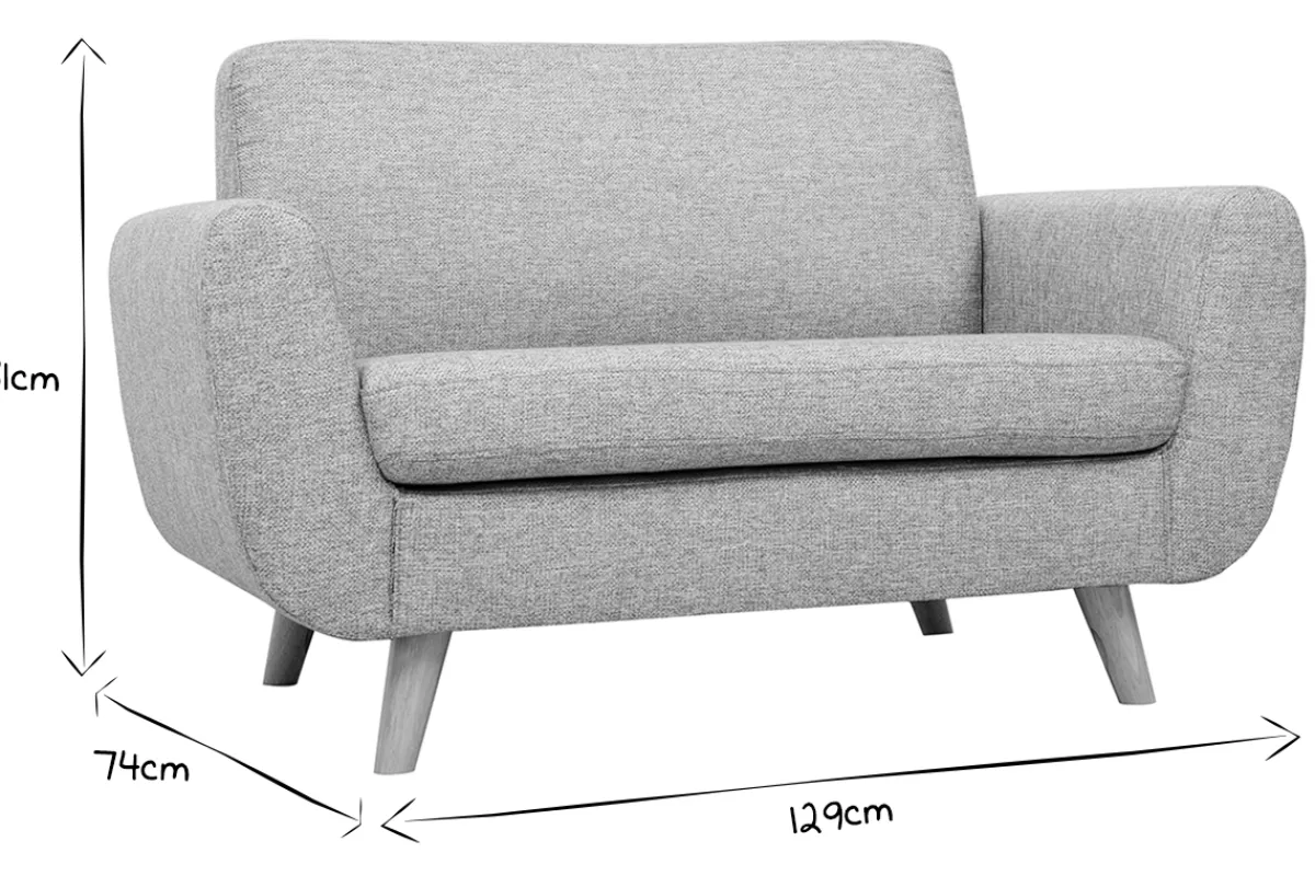 Miliboo Skandinavisches 2-Sitzer-Sofa in Beige aus massivem Hevea PURE* Design-sofas