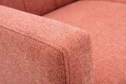 Miliboo Skandinavisches Sofa aus terracottafarbenem Stoff mit Samteffekt und hellem Holz 2-Sitzer MOON* Design-sofas