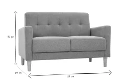Miliboo Skandinavisches Sofa aus terracottafarbenem Stoff mit Samteffekt und hellem Holz 2-Sitzer MOON* Design-sofas