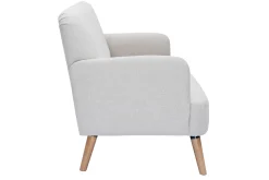 Miliboo Skandinavisches Sofa aus beigem Stoff mit Samteffekt und hellem Holz 2-Sitzer ISKO* Design-sofas