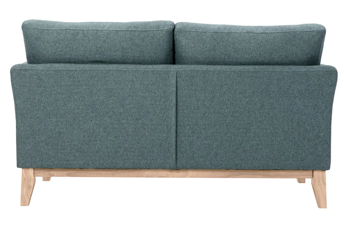 Miliboo Skandinavisches Sofa aus graugrünem Stoff mit Samteffekt und hellem Holz 2-Sitzer OSLO* Design-sofas