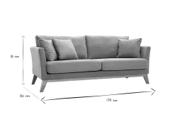 Miliboo Skandinavisches Sofa aus terracottafarbenem Stoff mit Samteffekt, abnehmbarem Bezug und hellem Holz 3-Sitzer OSLO* Design-sofas