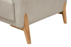 Miliboo Skandinavisches Sofa aus beigem Stoff mit Samteffekt und hellem Holz 4-Sitzer SINDRO* Design-sofas