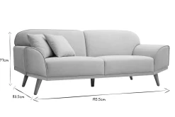 Miliboo Skandinavisches Sofa aus beigem Stoff mit Samteffekt und hellem Holz 3-Sitzer FREEMA* Design-sofas