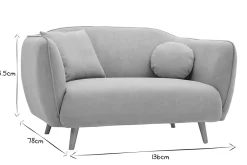 Miliboo Skandinavisches Sofa aus hellgrauem Stoff mit Samt-Effekt Zweisitzer FOLK* Design-sofas